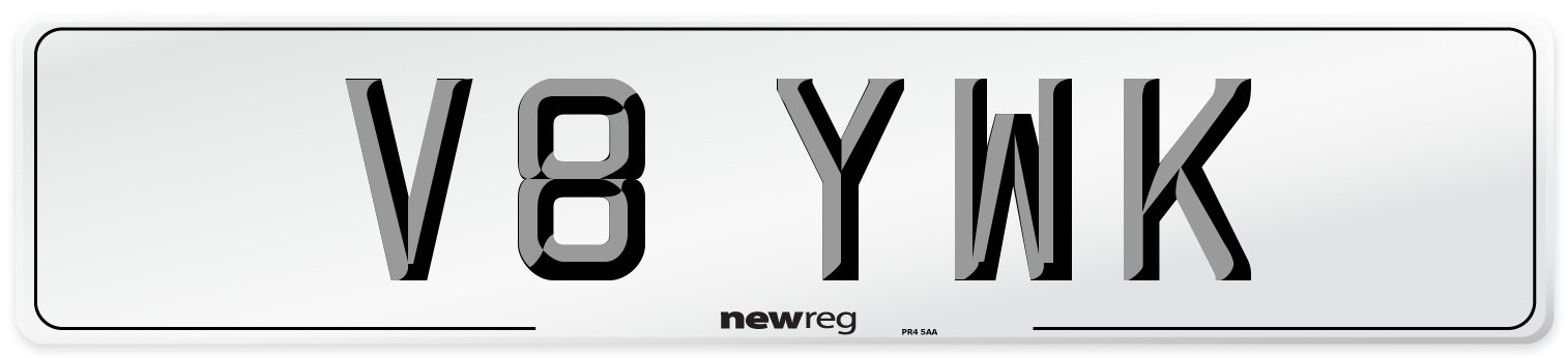 V8 YWK Number Plate from New Reg